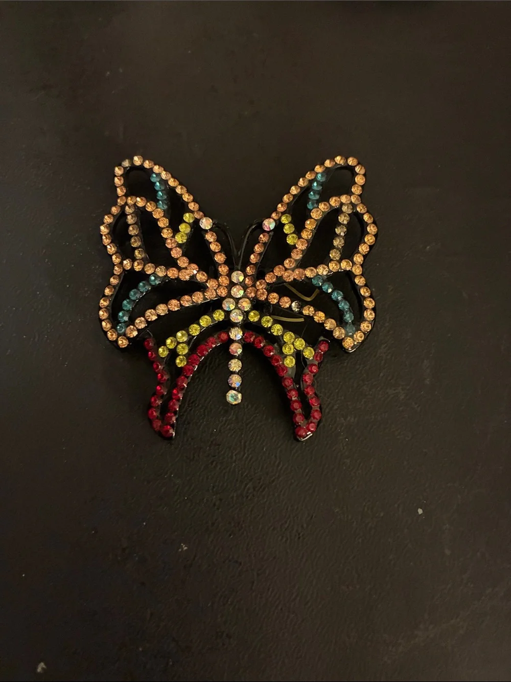 Multicolor Rhinestone Butterfly Hair Accessorie Sparkling Accent